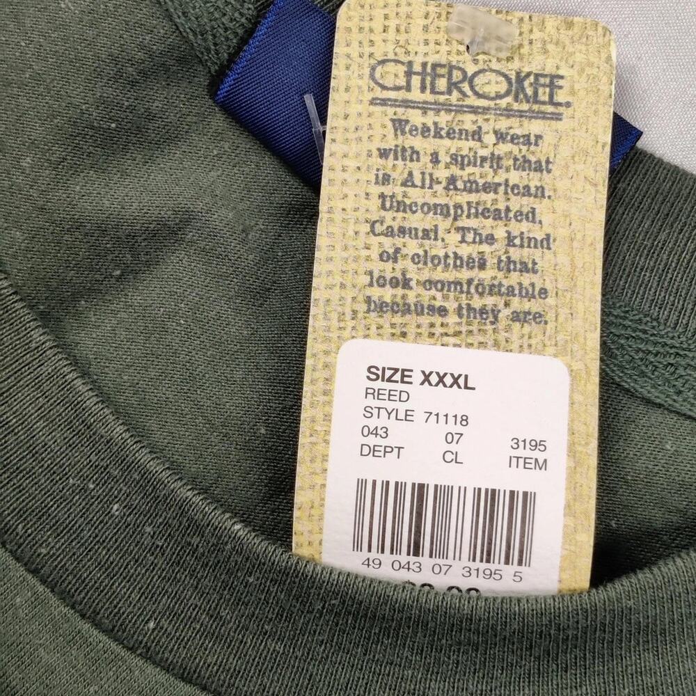 Cherokee Shirt Mens 3XL Green Short Sleeve Crew Neck Cotton Tee Casual T-Shirt - Picture 4 of 9